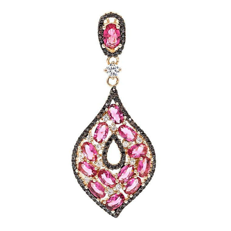 ZDP1980-RR STERLING SILVER 925 ROSE GOLD PLATED FINISH ELEGANT DROP CZ PENDANT