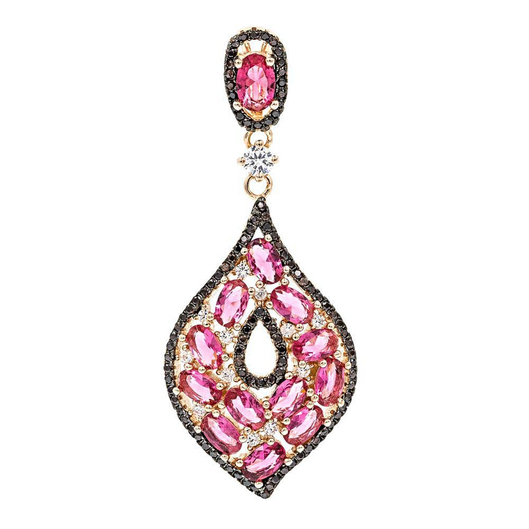 ZDP1980-RR  STERLING SILVER 925 ROSE GOLD PLATED ELEGANT DROP CZ PENDANT