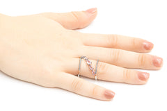 ZDR0546-RM STERLING SILVER 925 MORGANITE PINK COLOR CZ RING