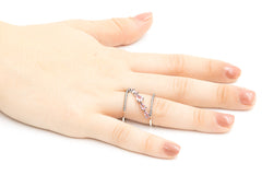 ZDR0546-RM STERLING SILVER 925 MORGANITE PINK COLOR CZ RING