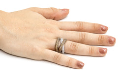 ZDR0967-RCH  STERLING SILVER 925 CHAMPAGNE  AND WHITE CZ RING