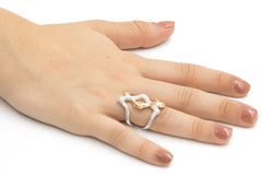 ZDR25675-RG  STERLING SILVER 925 TWO TONE PLATED CZ RING