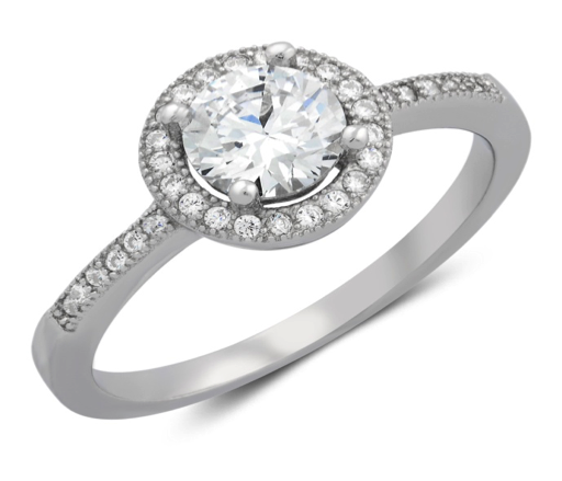 ZDR3227 STERLING SILVER 925 CUBIC ZIRCONIA ENGAGEMENT RING