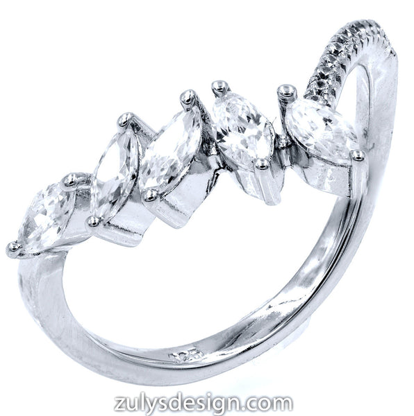 ZDR428  925 STERLING SILVER CLEAR CUBIC ZIRCONIA RING