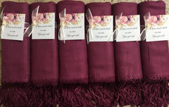 Set of 6 Wedding Pashminas. Choose your favorite Tag and Color