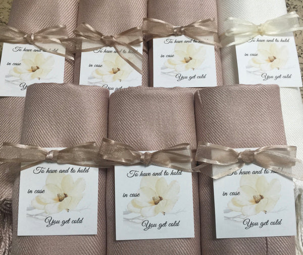Pashminas Set of 5 Ivory Solid Color