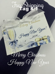 "Merry Christmas and Happy New year " Gift Tag with any Color Pashmina