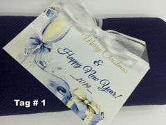 "Merry Christmas and Happy New year " Gift Tag with any Color Pashmina