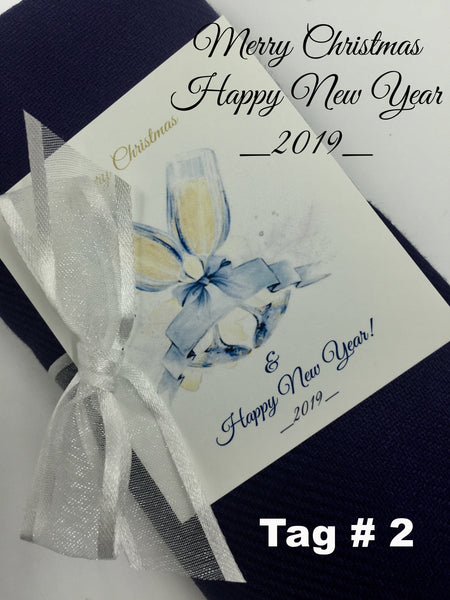 "Merry Christmas and Happy New year " Gift Tag with any Color Pashmina