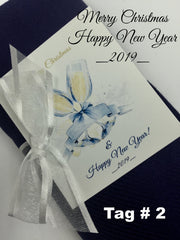 "Merry Christmas and Happy New year " Gift Tag with any Color Pashmina