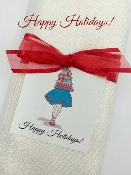 "Happy Holidays" Gift Tag with any Color Pashmina