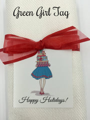 "Happy Holidays" Gift Tag with any Color Pashmina