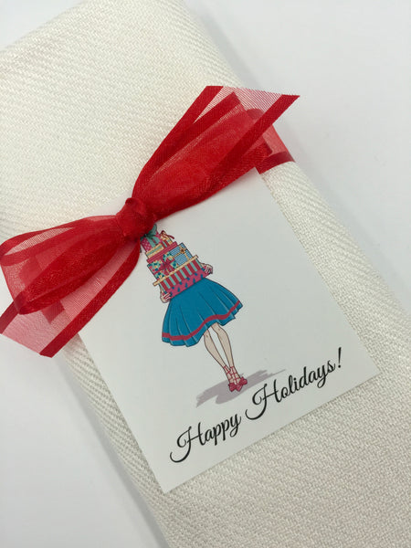 "Happy Holidays" Gift Tag with any Color Pashmina