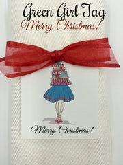 "Merry Christmas" Gift Tag with any Color Pashmina