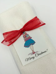 "Merry Christmas" Gift Tag with any Color Pashmina