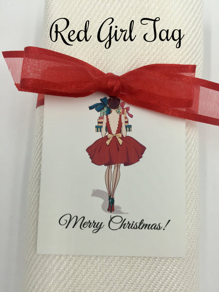 "Merry Christmas" Gift Tag with any Color Pashmina