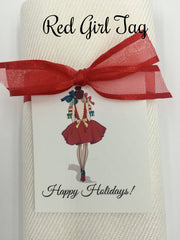 "Happy Holidays" Gift Tag with any Color Pashmina