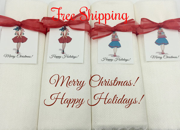 "Happy Holidays" Gift Tag with any Color Pashmina