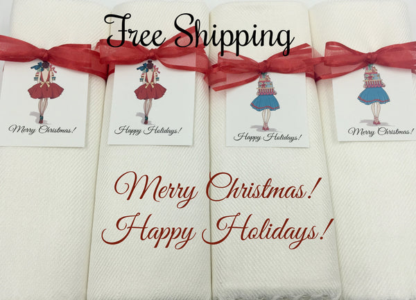 "Merry Christmas" Gift Tag with any Color Pashmina