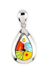 ZDP679  MILLEFIORI MULTI COLOR SMALL DROP PENDANT