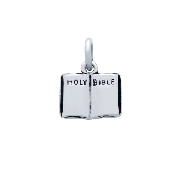 ZDC1485  STERLING SILVER SMALL HOLY BIBLE CHARM
