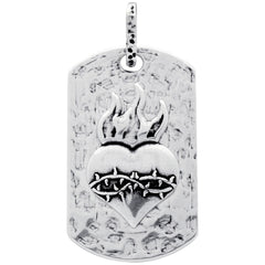 ZDPT049  HAMMER FINISH SACRED HEART DOG TAG