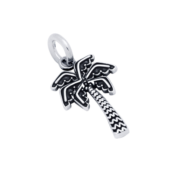 ZDC1435  STERLING SILVER 16MM PALM TREE CHARM