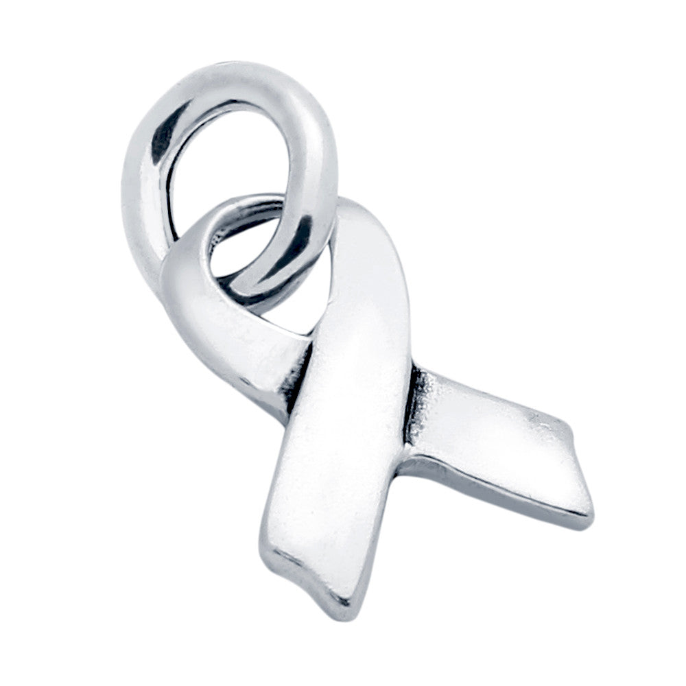 ZDC1411  SMALL 9MM PLAIN AWARENESS RIBBON CHARM