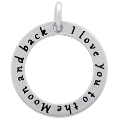 ZDC1192  "I LOVE YOU TO THE MOON" CIRCLE CHARM