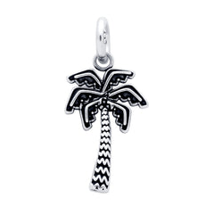ZDC1435  STERLING SILVER 16MM PALM TREE CHARM