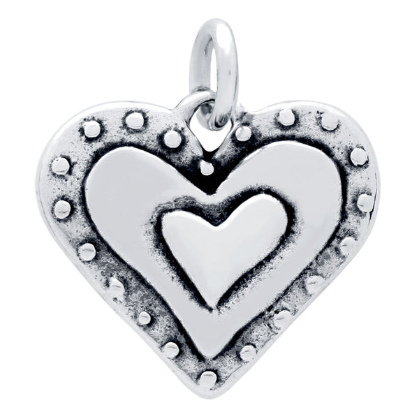 ZDC1366  DOUBLE-SIDED "YOU ONLY LOVE ONCE" HEART CHARM