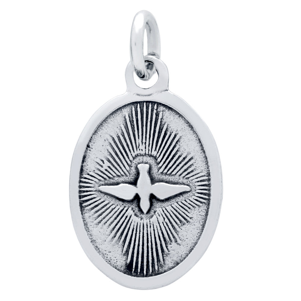 ZDC1369  DOUBLE-SIDED "PRAY FOR US" RELIGIOUS DOVE CHARM