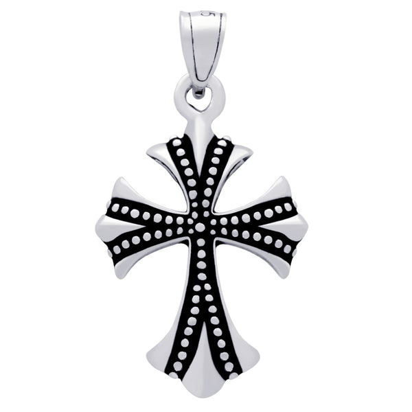 ZDC1019  SMALL FLEUR DE LIS CROSS PENDANT