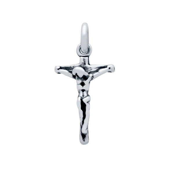 ZDC1487  STERLING SILVER SMALL 11MM CRUCIFIX CROSS CHARM