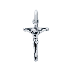 ZDC1487  STERLING SILVER SMALL 11MM CRUCIFIX CROSS CHARM