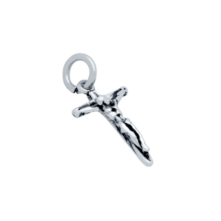ZDC1487  STERLING SILVER SMALL 11MM CRUCIFIX CROSS CHARM