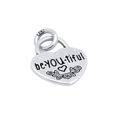 ZDC1421  15MM "BE.YOU.TIFUL" HEART CHARM
