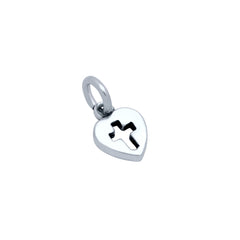 ZDC1488  STERLING SILVER SMALL CROSS ON HEART CHARM