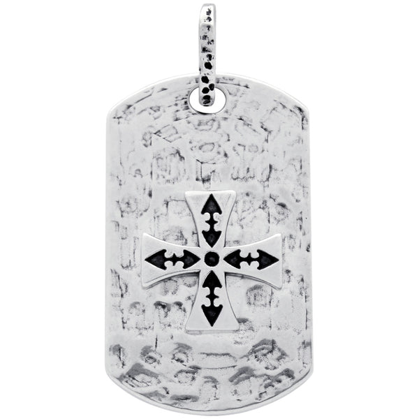 ZDPT048  HAMMER FINISH MALTESE CROSS DOG TAG