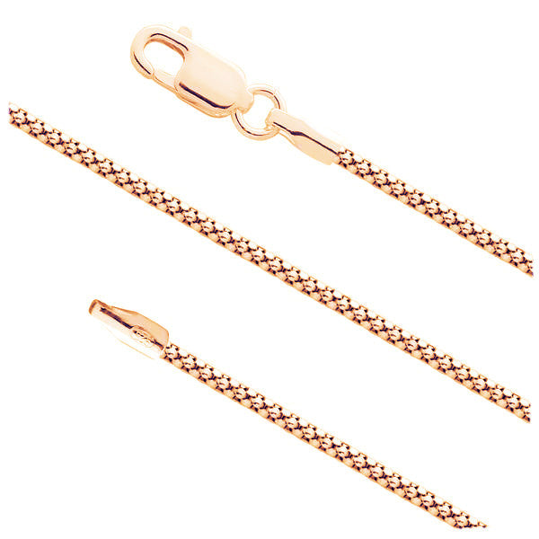 ZDCH192-RG ROSE GOLD PLATED STERLING SILVER 1.6MM COREANA CHAIN