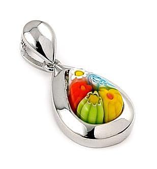 ZDP679  MILLEFIORI MULTI COLOR SMALL DROP PENDANT