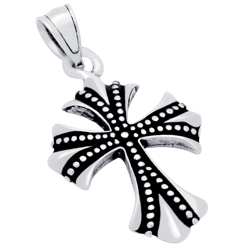 ZDC1019  SMALL FLEUR DE LIS CROSS PENDANT