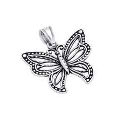 ZDP1437 STERLING SILVER 20MM INTRICATE BUTTERFLY PENDANT