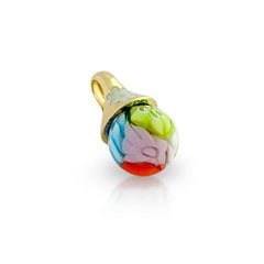 ZDP3252  GOLD PLATED ROUND MULTICOLOR MILLEFIORI BALL PENDANT