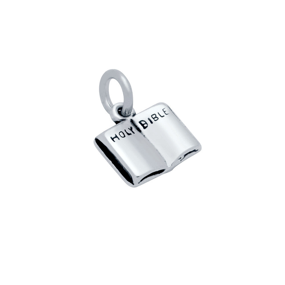ZDC1485  STERLING SILVER SMALL HOLY BIBLE CHARM