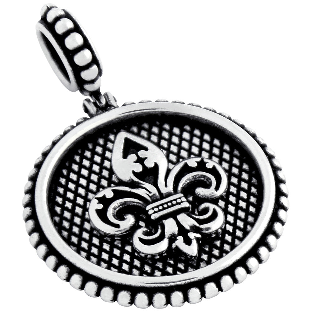 ZDC1196  FLEUR DE LIS MEDALLION PENDANT