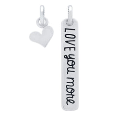 ZDC1422  HEART AND "LOVE YOU MORE" CHARM SET