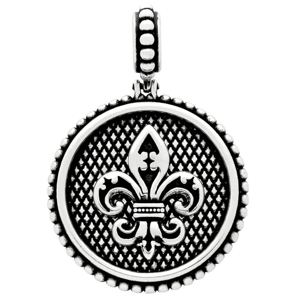 ZDC1196  FLEUR DE LIS MEDALLION PENDANT