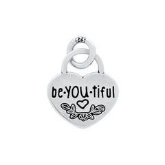 ZDC1421  15MM "BE.YOU.TIFUL" HEART CHARM