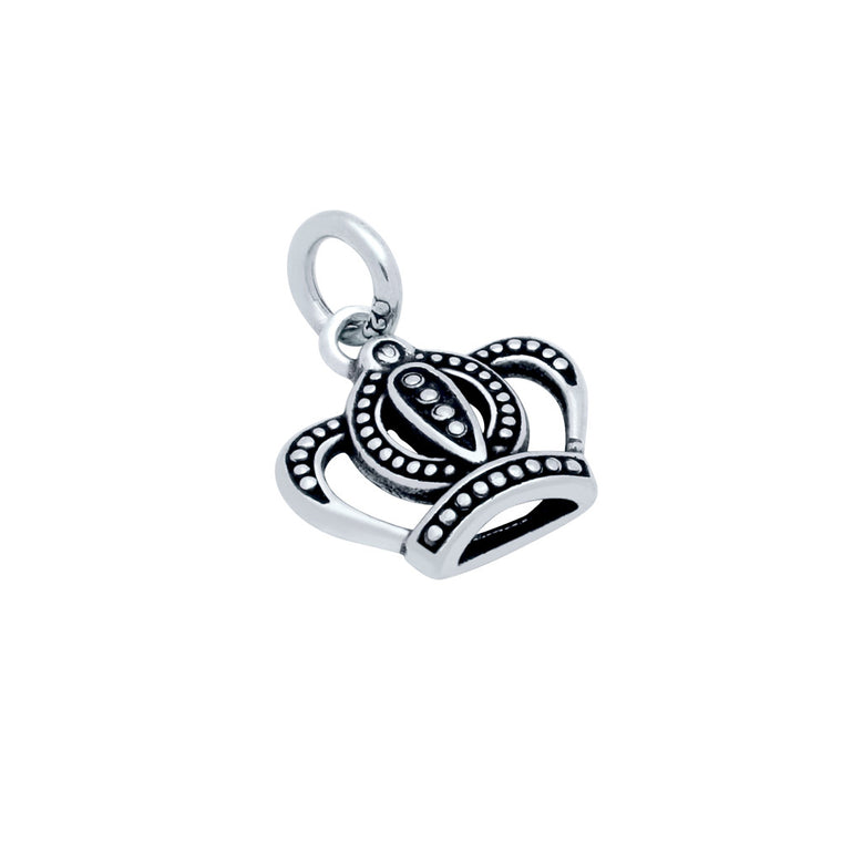 ZDC1459  STERLING SILVER 15MM CROWN CHARM